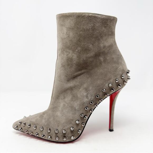 Christian Louboutin Willetta Suede Spiked Ankle Boots - Picture 8 of 11